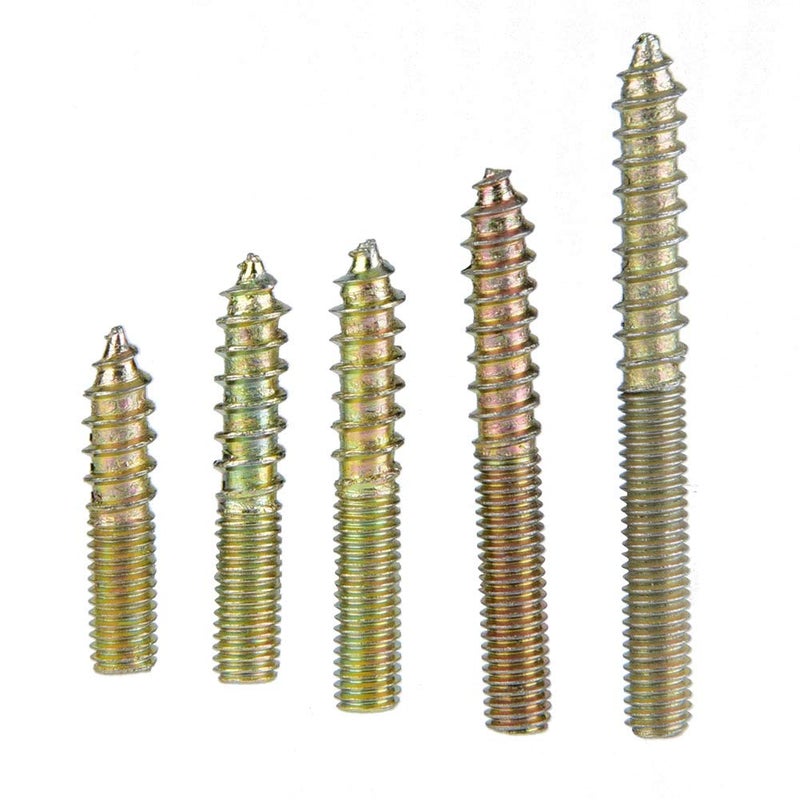 Hyuduo 80Pcs M5 Dowel Screw Double Ended Screws Self-Tapping Threaded Bolts Hanger Bolts Studs - Image 3